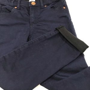 🪴LOGG Girl’s Dark Blue Cotton Blend Stretchy 4 Pockets Pants, 4-5